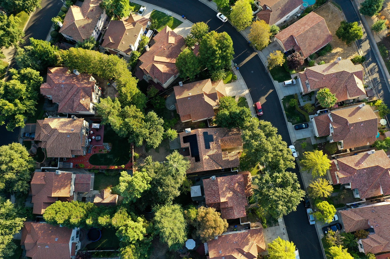 Aerial view of residential neighborhoods in Miami Gardens, Florida